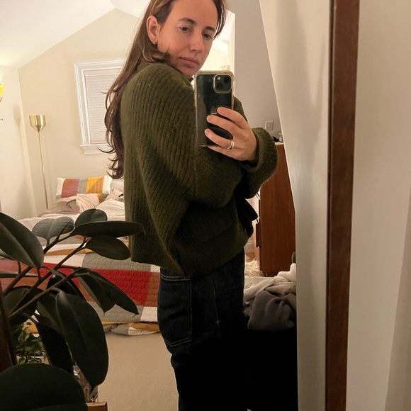 Ozma alpaca cardigan sweater in green sz M - Picture 8 of 9